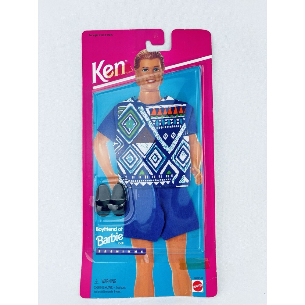 Vtg Ken Boyfriend Of Barbie Doll Tiki Print Shirt & Shorts‎ Outfit 1995 Fashions